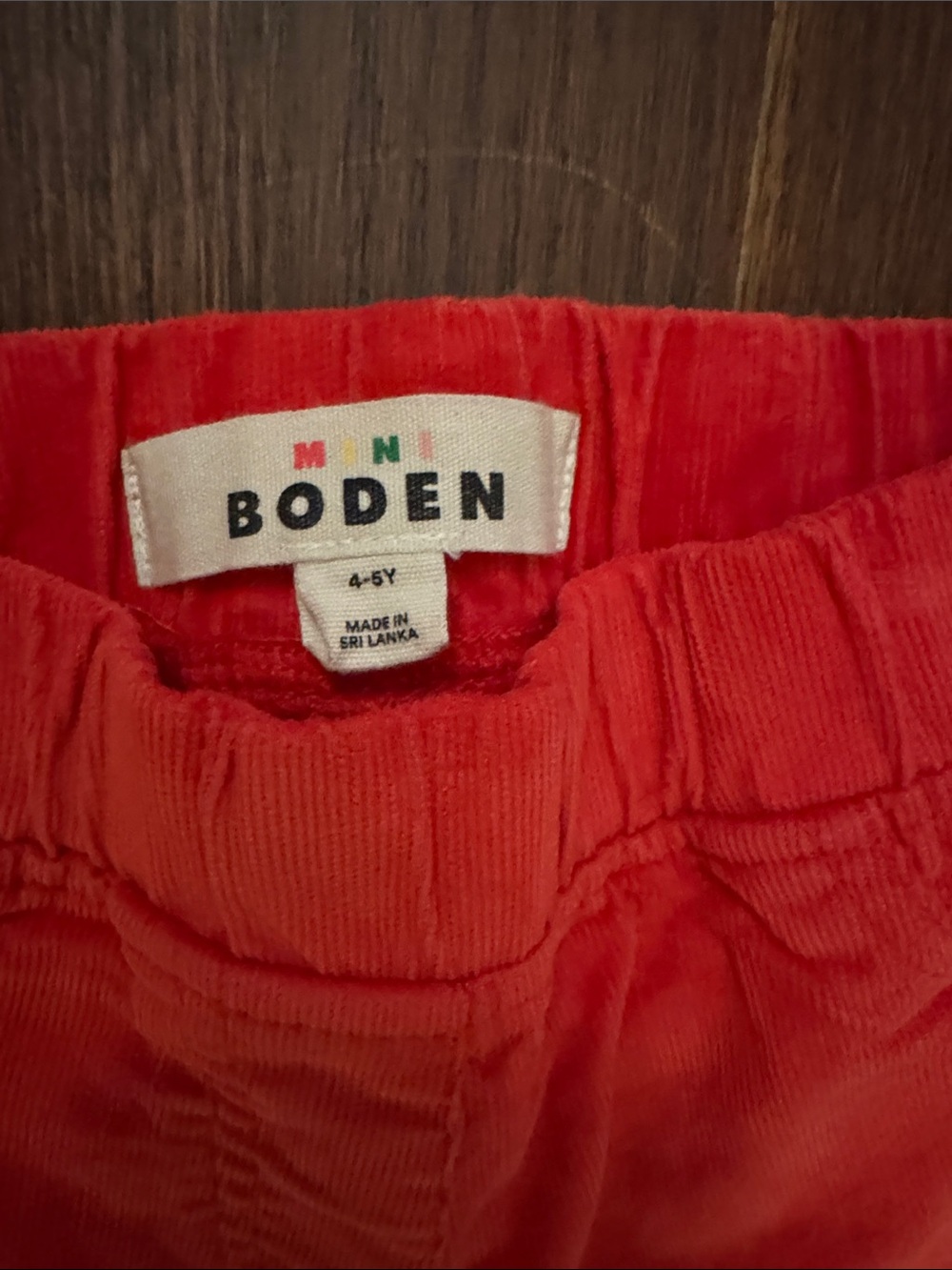 Boden Bright Red Girls' Corduroy Jeggings - Picture 2 of 7